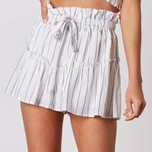Women’s Cotton Candy LA - Martine Stripe Shorts/Skort White Size Small Tiered